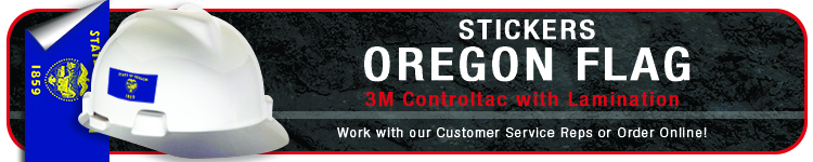 Oregon State Flag Stickers | CustomHardHats.com